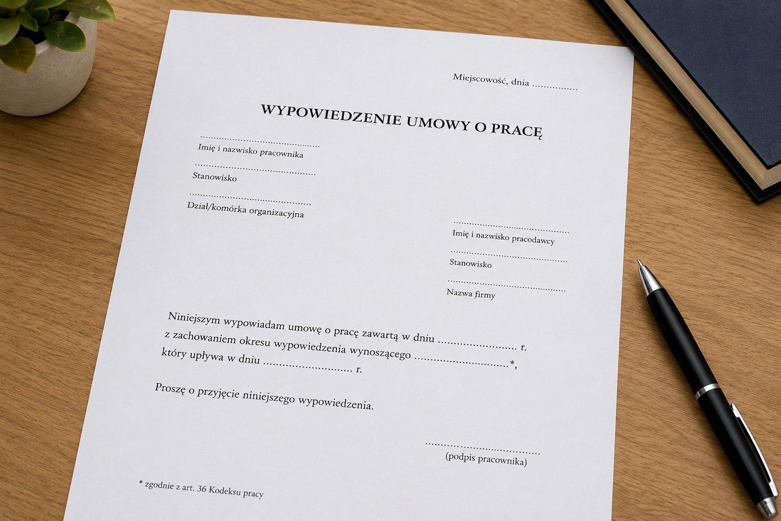 Wypowiedzenie umowy o pracę